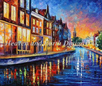 Diamond Painting Canvas - Mini Amsterdam Sunday Night - Click Image to Close